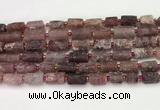 CNG8853 8*12mm - 10*16mm nuggets matte strawberry quartz beads