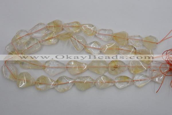 CNG889 15.5 inches 15*20mm – 20*30mm freeform citrine beads