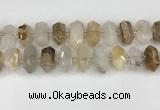 CNG8901 10*25mm - 14*30mm faceted nuggets scenic quartz beads