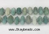 CNG8902 10*25mm - 14*30mm faceted nuggets amazonite beads