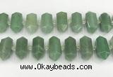 CNG8915 10*25mm - 15*30mm faceted nuggets green aventurine beads