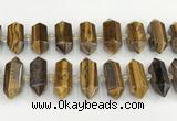 CNG8918 10*25mm - 15*30mm faceted nuggets yellow tiger eye beads