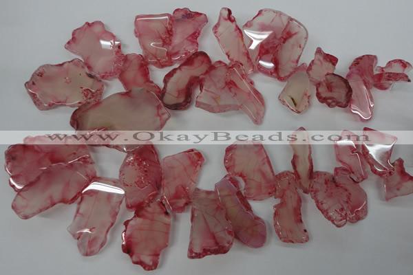 CNG895 15.5 inches 15*20mm – 25*48mm freeform dyed agate beads