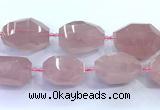 CNG8977 15 inches 25*35mm - 30*40mm faceted nuggets rose quartz beads