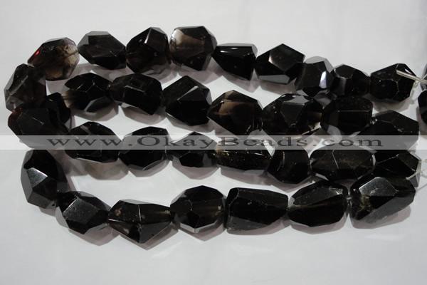 CNG905 15.5 inches 18*22mm – 20*32mm faceted nuggets smoky quartz beads