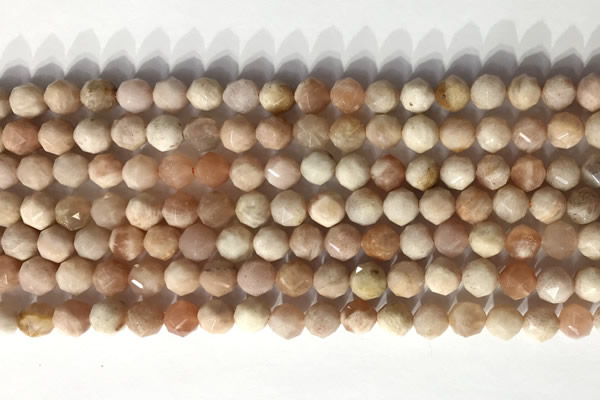 CNG9080 15.5 inches 6mm faceted nuggets moonstone gemstone beads