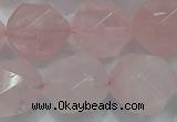 CNG924 15 inches 18mm faceted nuggets rose quartz beads