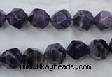 CNG929 15 inches 10mm faceted nuggets amethyst gemstone beads