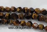 CNG935 15 inches 6mm faceted nuggets yellow tiger eye beads