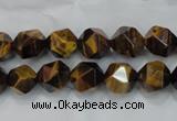 CNG937 15 inches 10mm faceted nuggets yellow tiger eye beads