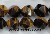 CNG940 15 inches 16mm faceted nuggets yellow tiger eye beads