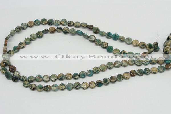 CNI07 16 inches 8mm flat round natural imperial jasper beads wholesale