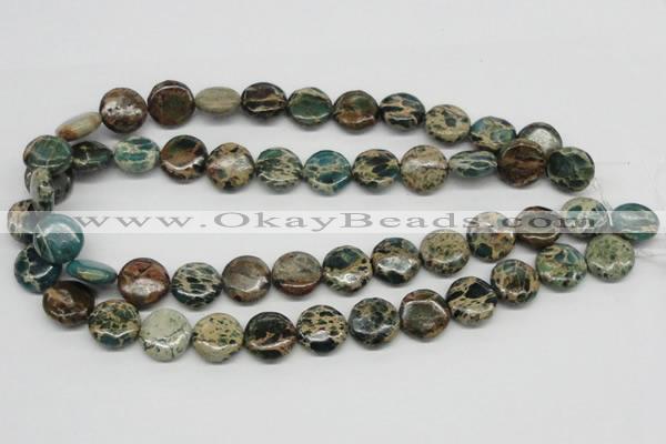 CNI09 16 inches 16mm flat round natural imperial jasper beads wholesale