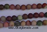 CNI360 15.5 inches 4mm round matte imperial jasper beads wholesale