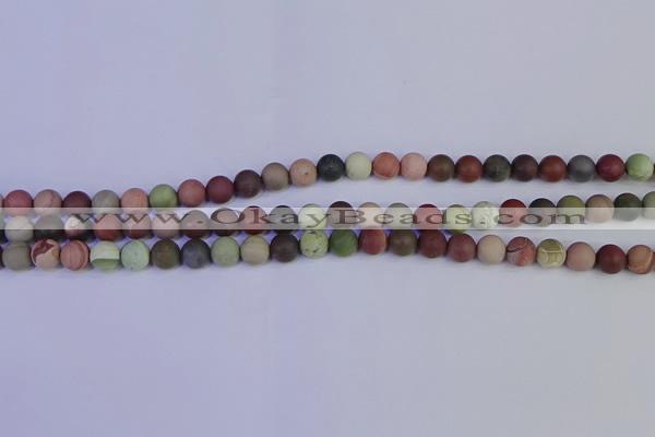 CNI361 15.5 inches 6mm round matte imperial jasper beads wholesale