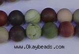 CNI362 15.5 inches 8mm round matte imperial jasper beads wholesale