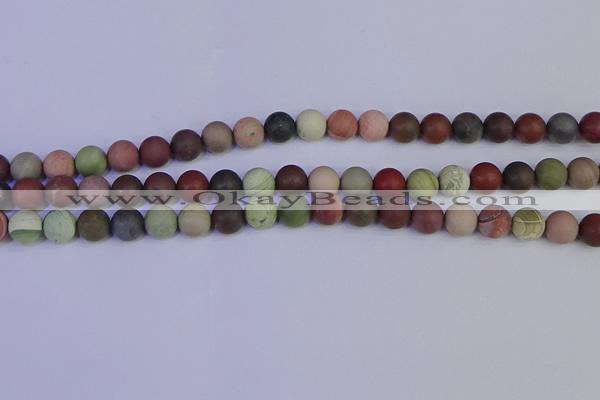 CNI362 15.5 inches 8mm round matte imperial jasper beads wholesale