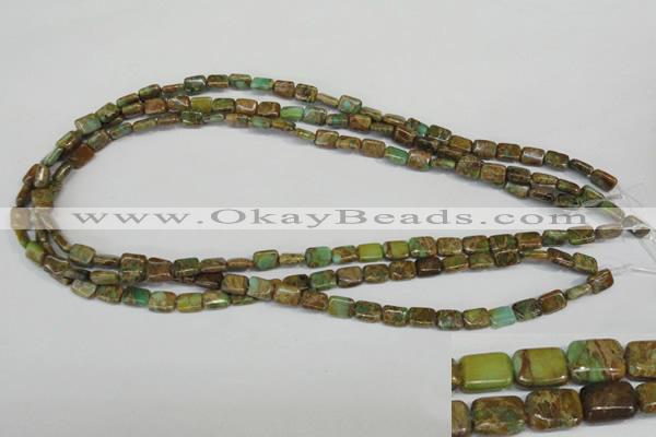 CNI39 15.5 inches 6*8mm rectangle natural imperial jasper beads