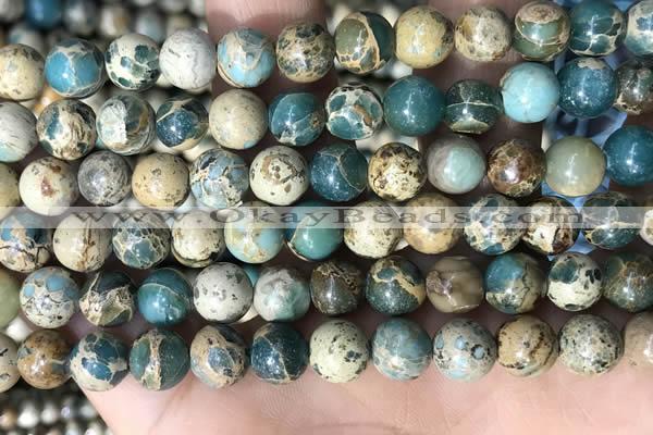 CNI402 15.5 inches 8mm round blue impression jasper beads