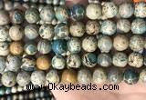 CNI403 15.5 inches 10mm round blue impression jasper beads