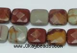 CNJ15 15.5 inches 15*15mm faceted square natural noreena jasper beads