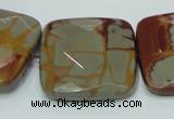 CNJ17 15.5 inches 30*30mm faceted square natural noreena jasper beads