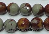 CNJ18 15.5 inches 14mm faceted round natural noreena jasper beads