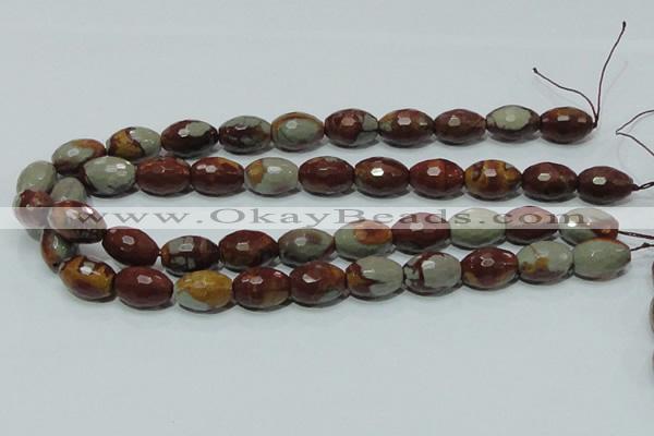 CNJ29 15.5 inches 13*18mm faceted rice natural noreena jasper beads