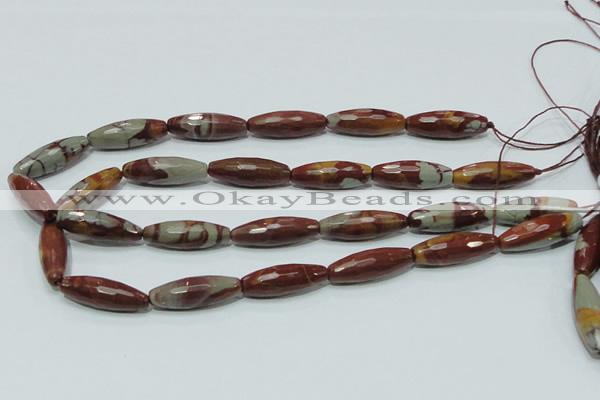 CNJ30 15.5 inches 10*30mm faceted rice natural noreena jasper beads