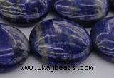 CNL1111 15.5 inches 25mm flat round lapis lazuli gemstone beads