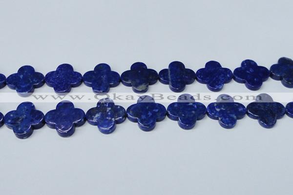 CNL1284 15.5 inches 25mm flower natural lapis lazuli beads