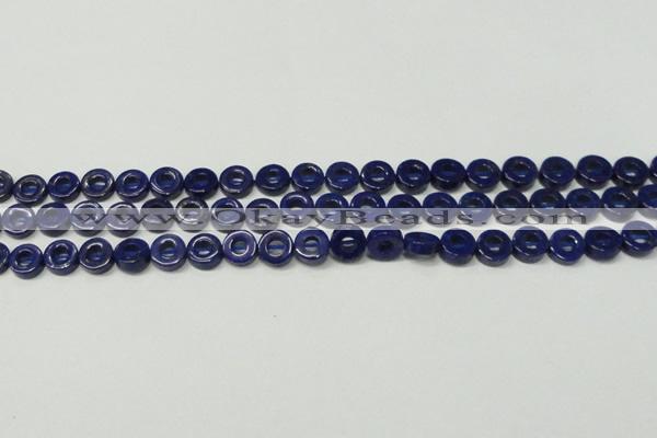 CNL1308 15.5 inches 10mm donut natural lapis lazuli beads