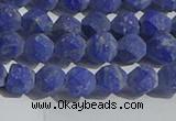 CNL1665 15.5 inches 6mm faceted nuggets matte lapis lazuli beads