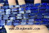 CNL1689 4mm round & 5*10mm - 6*12mm cuboid lapis lazuli beads