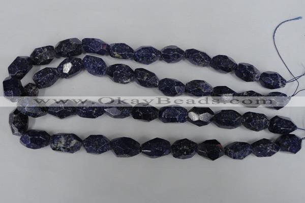 CNL441 15.5 inches 12*20mm faceted nuggets natural lapis lazuli beads