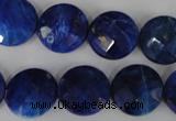 CNL473 15.5 inches 16mm faceted coin natural lapis lazuli beads