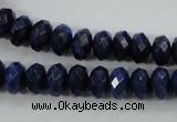 CNL873 15.5 inches 6*10mm faceted rondelle natural lapis lazuli beads