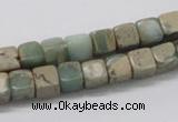 CNS06 16 inches 7*7mm cube natural serpentine jasper beads wholesale