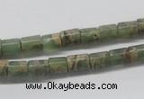 CNS07 16 inches 6*8mm cylinder natural serpentine jasper beads