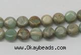 CNS08 16 inches 8mm flat round natural serpentine jasper beads