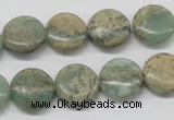 CNS10 16 inches 14mm flat round natural serpentine jasper beads