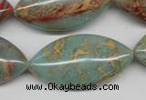 CNS100 15.5 inches 20*40mm marquise natural serpentine jasper beads