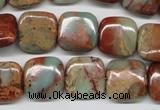 CNS104 15.5 inches 14*14mm square natural serpentine jasper beads