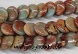 CNS124 15.5 inches 12mm flat round natural serpentine jasper beads