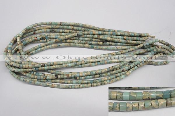 CNS135 15.5 inches 3.5*4mm heishi natural serpentine jasper beads