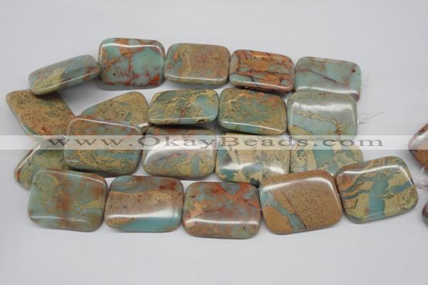 CNS152 15.5 inches 30*40mm rectangle natural serpentine jasper beads