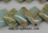 CNS180 15.5 inches 16*16mm diamond natural serpentine jasper beads