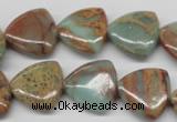 CNS184 15.5 inches 16*16mm triangle natural serpentine jasper beads