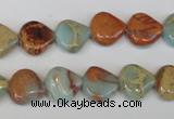 CNS186 15.5 inches 12*12mm triangle natural serpentine jasper beads