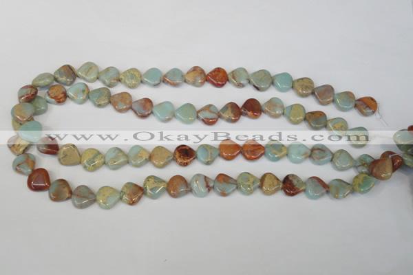 CNS186 15.5 inches 12*12mm triangle natural serpentine jasper beads